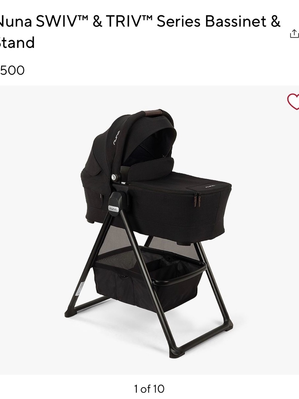 Nuna Swiv & Triv Series Bassinet in Black